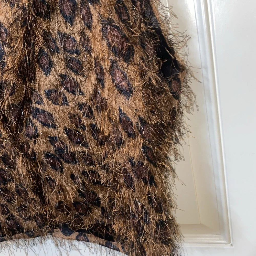 Vintage‎ Paco Solér Women's Faux Leopard Animal Print Vest Furry M/L